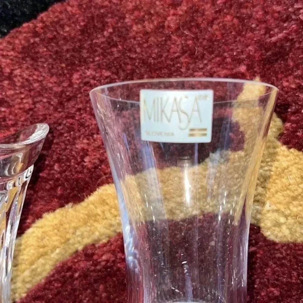 MIKASA CRYSTAL 2 Mini Bud Flower Vases Set of Two